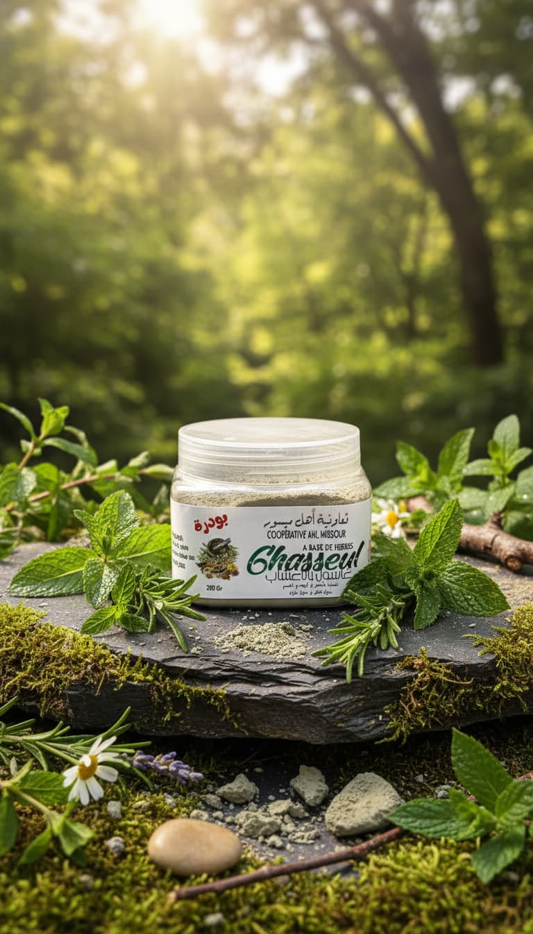 poudre de ghassoul aux herbes